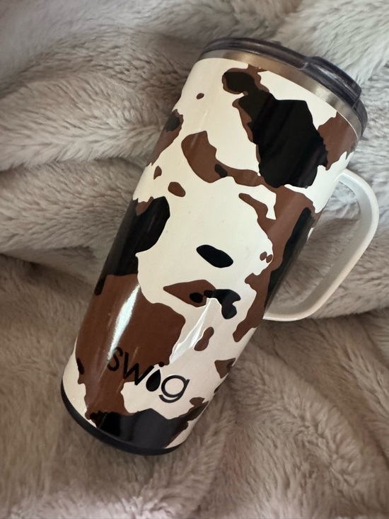 SWig Other - Swig Travel Tumbler Mug in Brown & White Cowhide Print